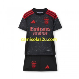 Camisolas de futebol Sport Lisboa e Benfica Criança Equipamento Alternativa 2024/25 Manga Curta